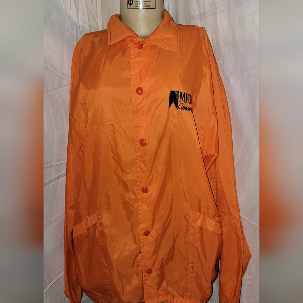 Vtg Pine Knob Music Theatre Orange Nylon Windbreaker Size large